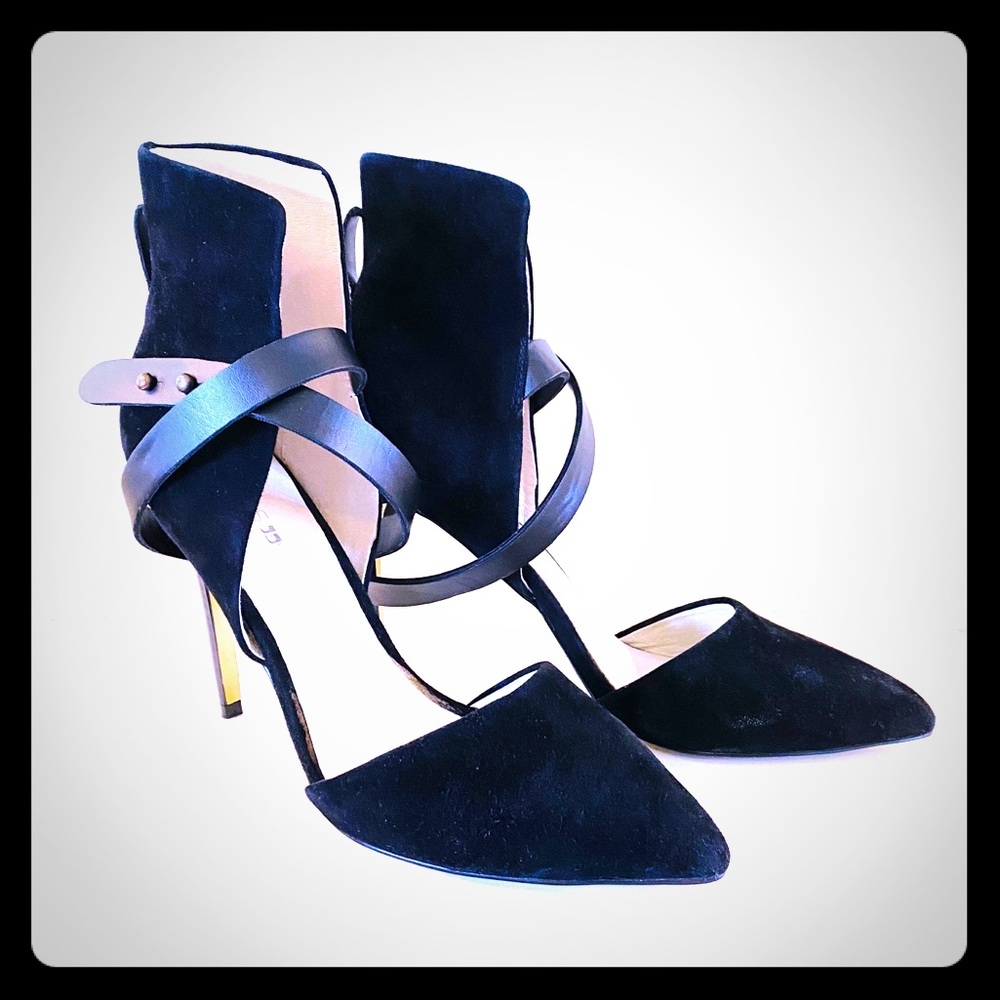 Joe’s Jeans Black suede stilettos